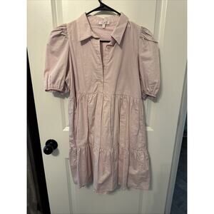 Women’s TCEC Dress Pink Blouse A Line Size Medium Collared